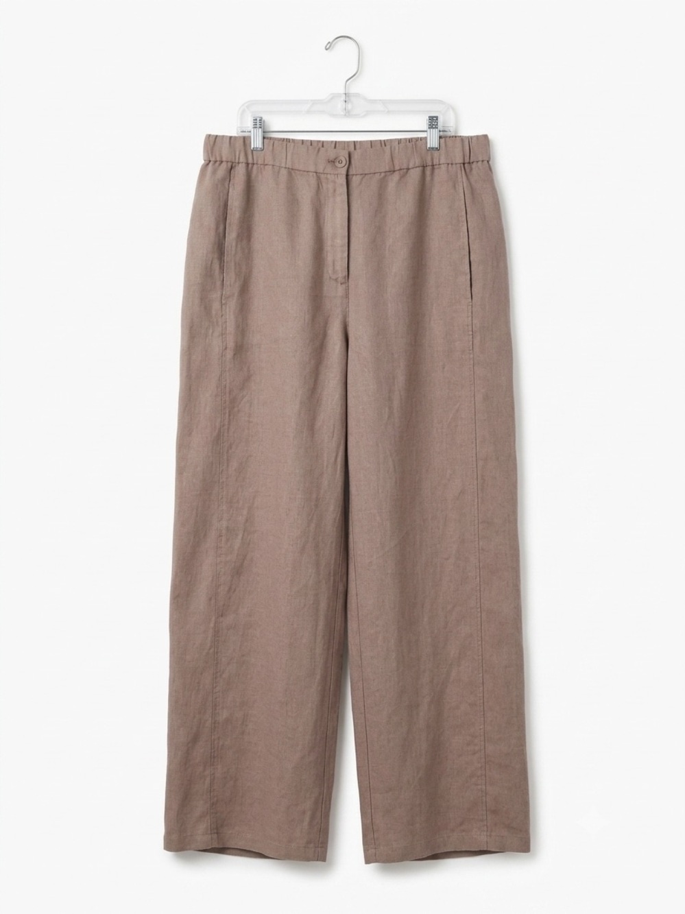 Eileen Fisher Organic Linen Wide Pant Cocoa Brown Large